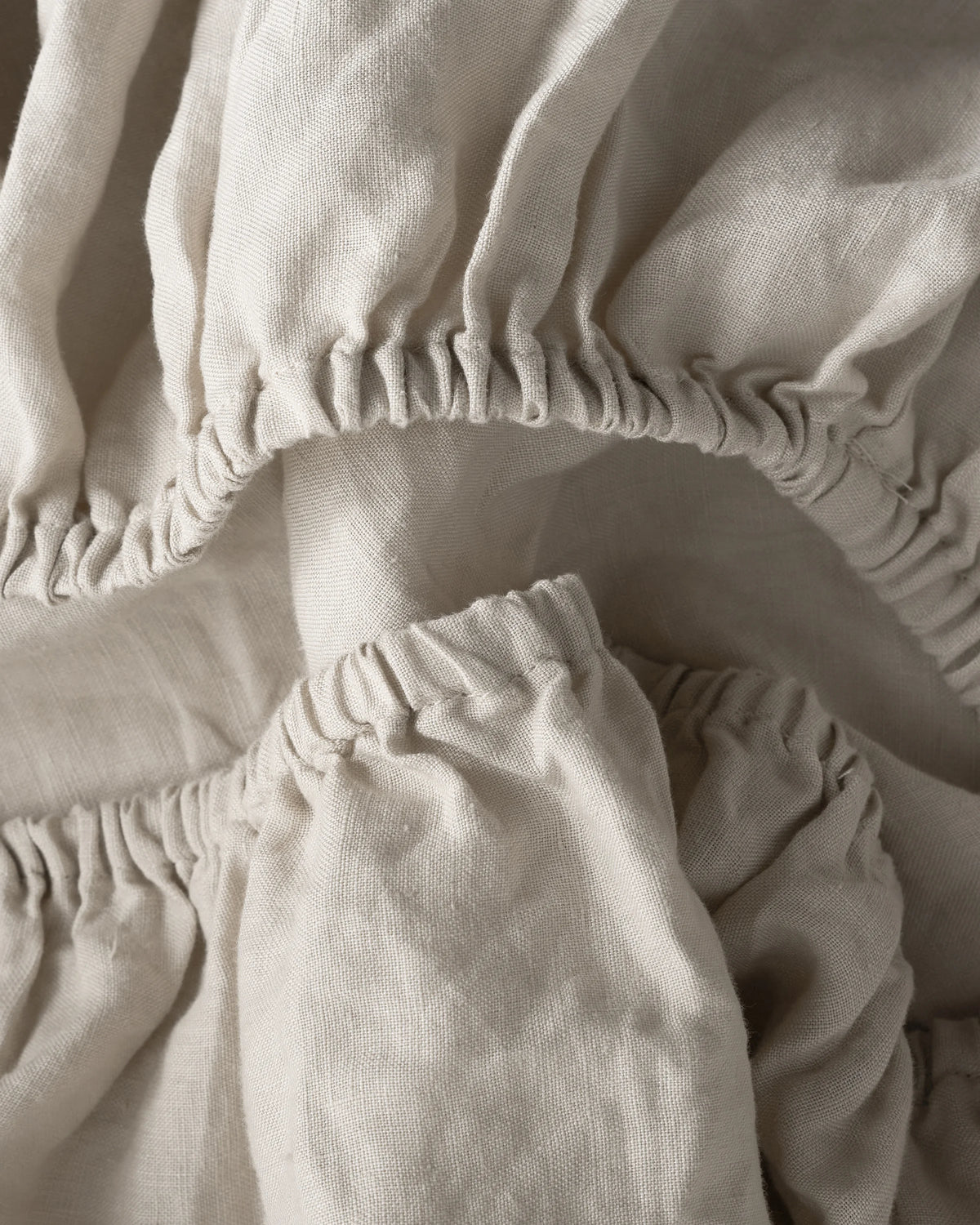 European Linen Fitted Crib Sheet - One Size / White
