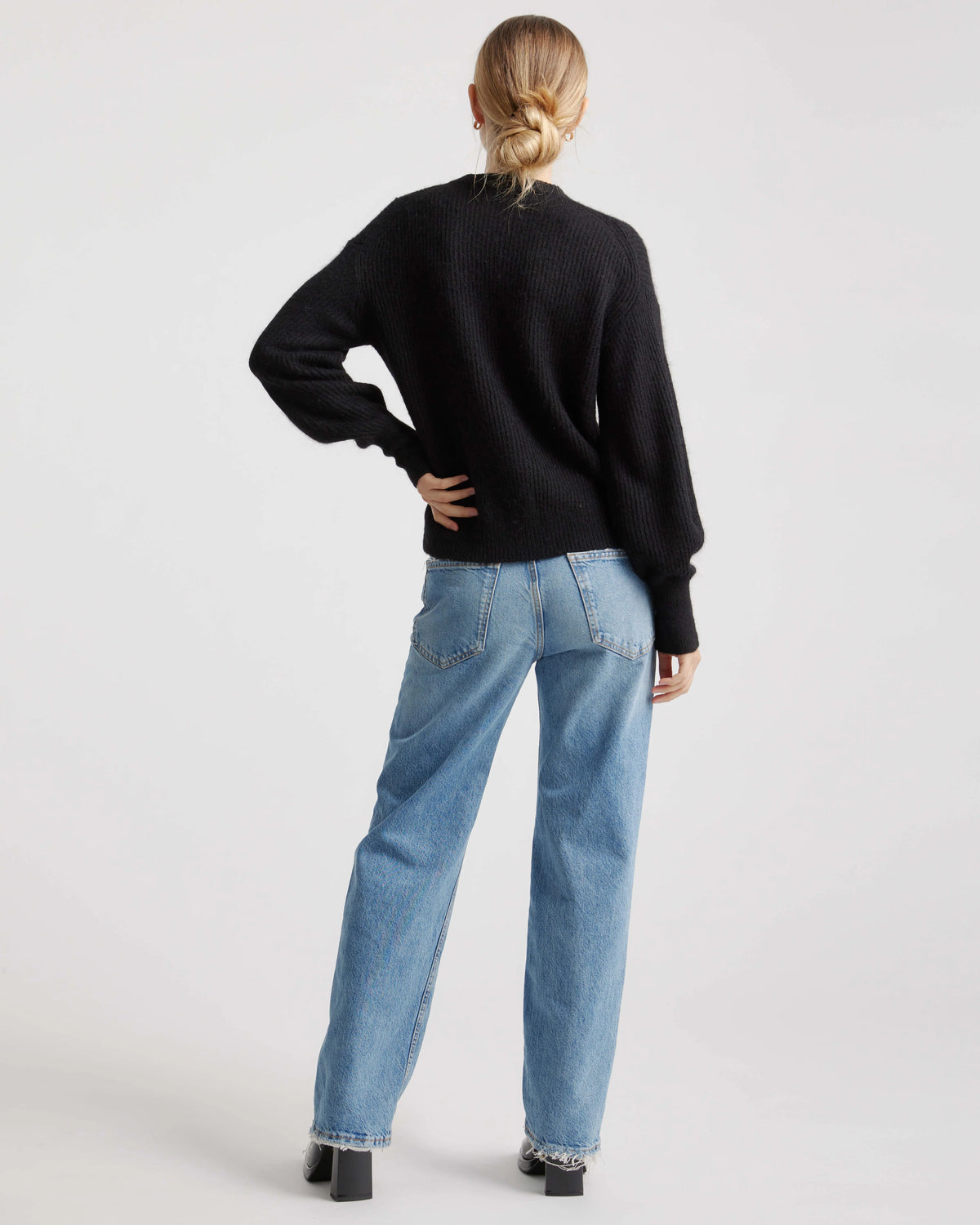 Baby Alpaca-Wool Crew - XS / Black