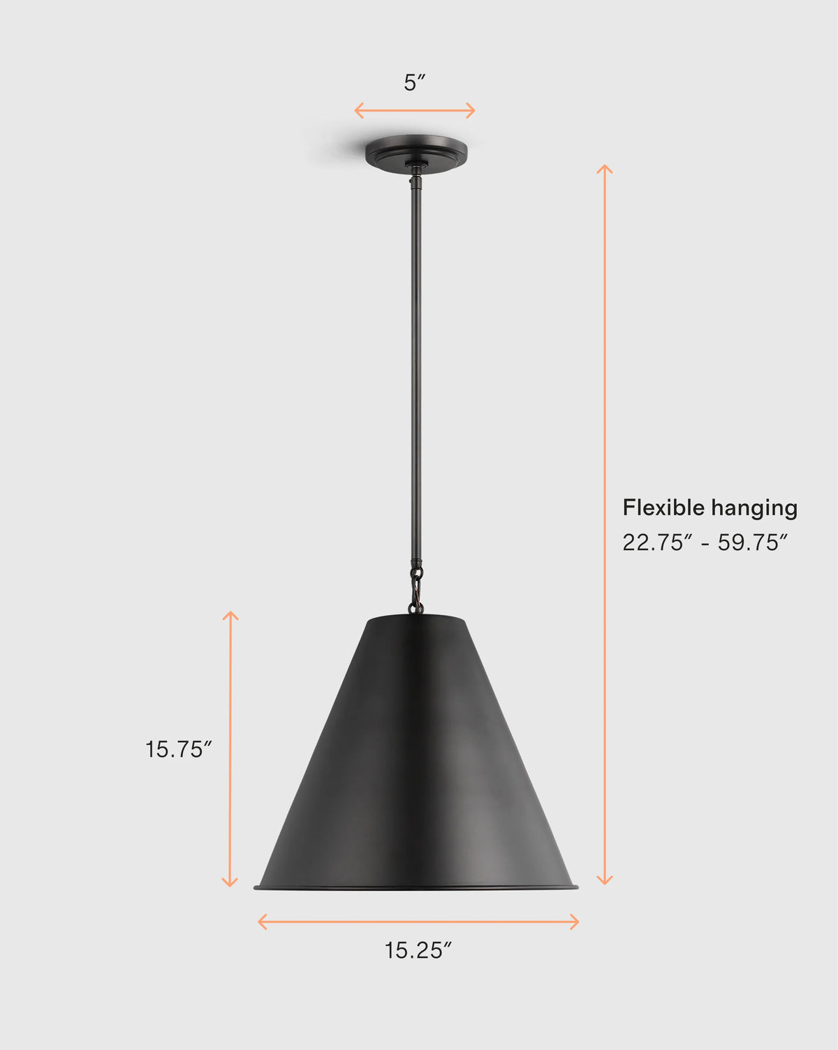 Tapered Steel Shade Pendant Light - One Size / Brass