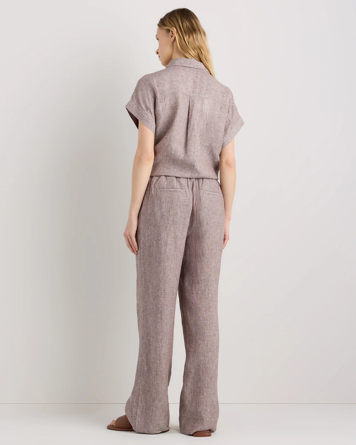 100% European Linen Wide Leg Pants - XS / Bayberry Olive