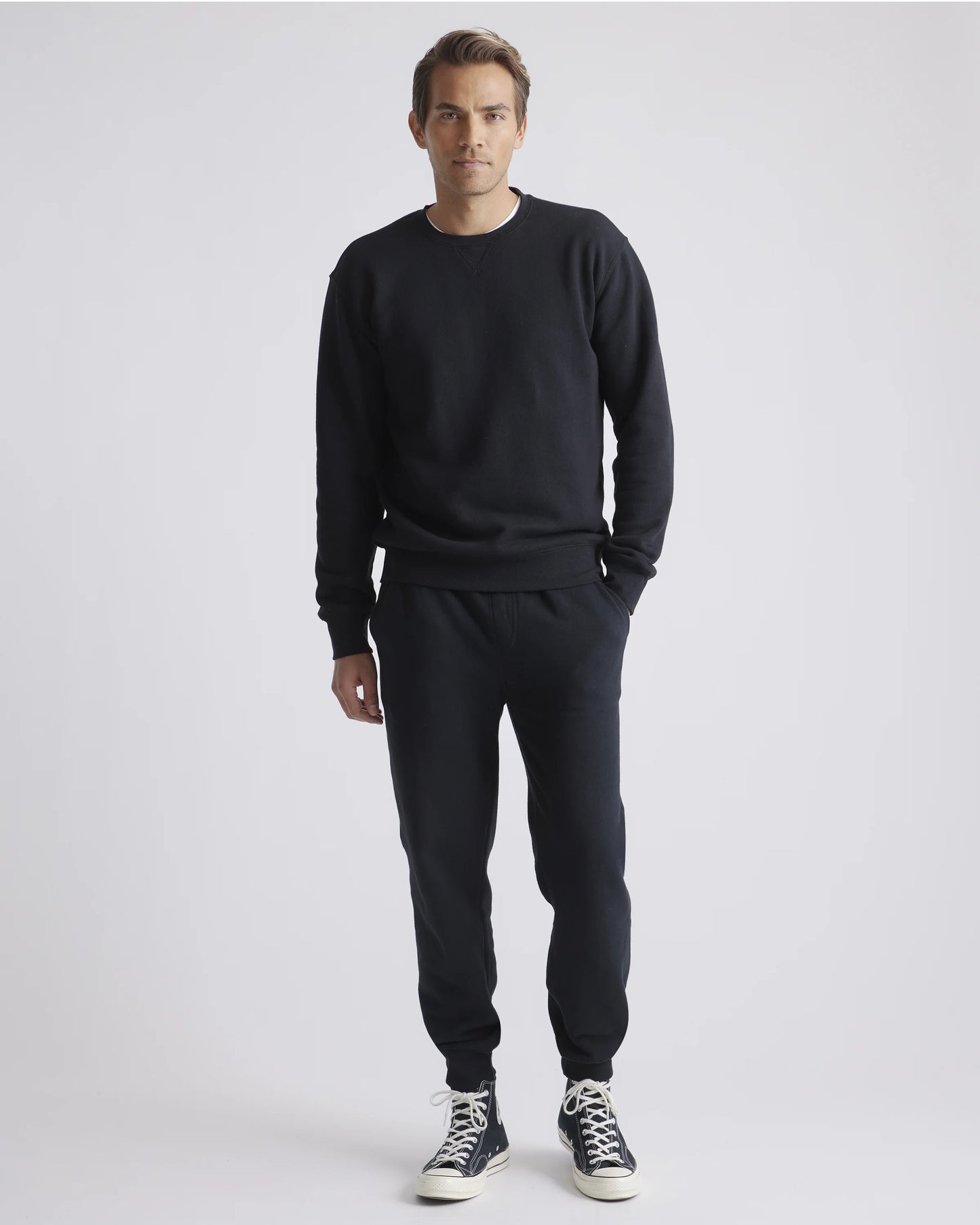Organic Heavyweight Fleece Crew - S / Heather Grey