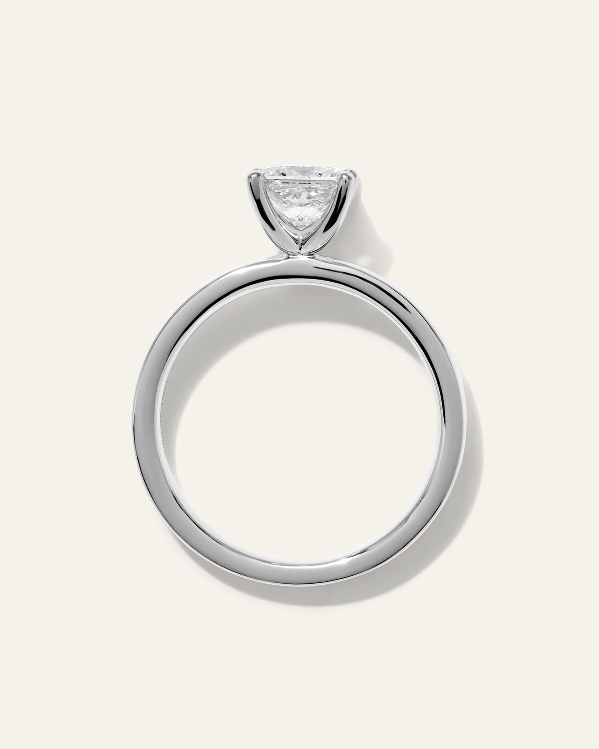 Lab Grown Diamond Princess Comfort Fit Engagement Ring - 1ct - 4 / Yellow Gold