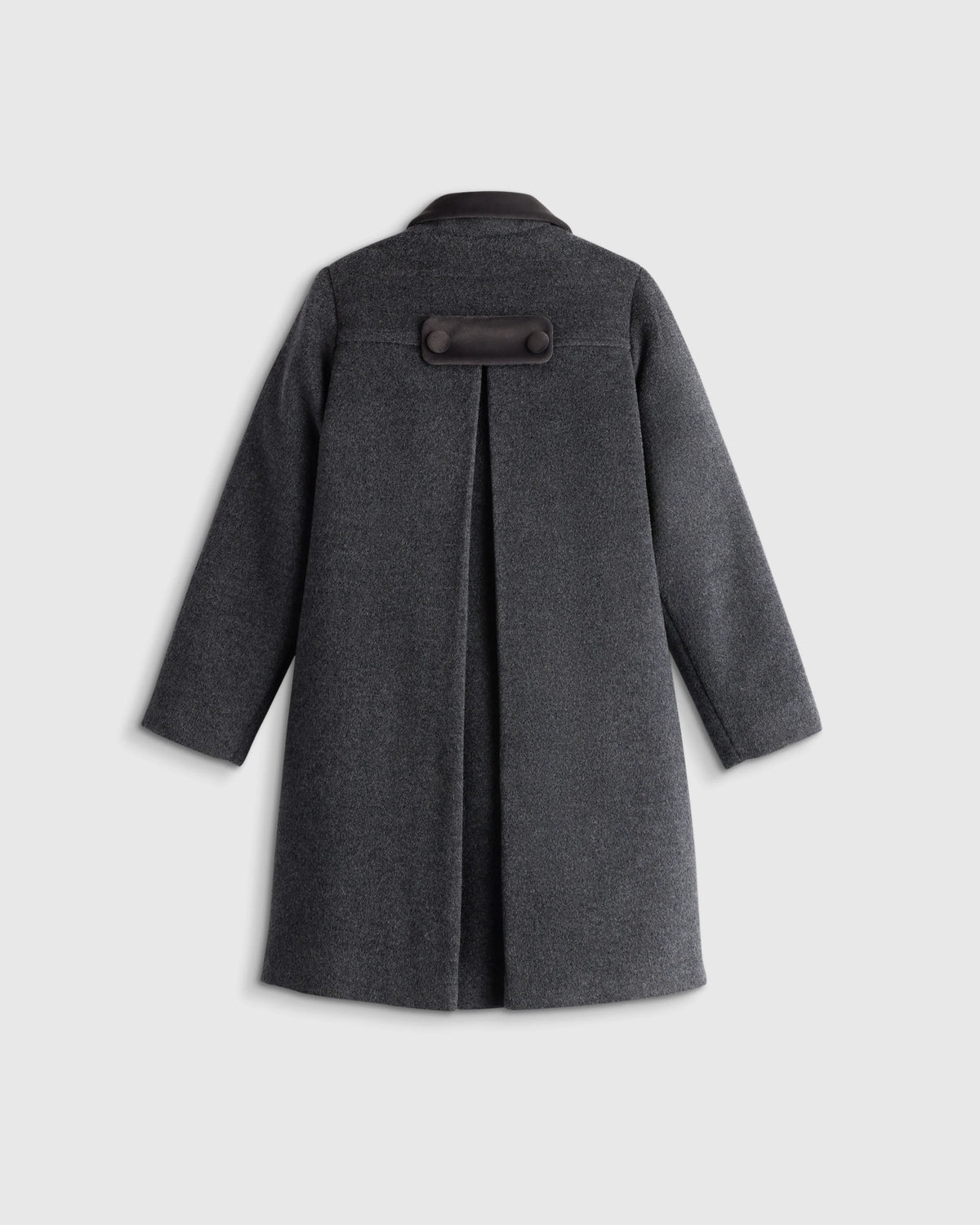 Girls Wool Cashmere Coat - 7 / Heather Charcoal
