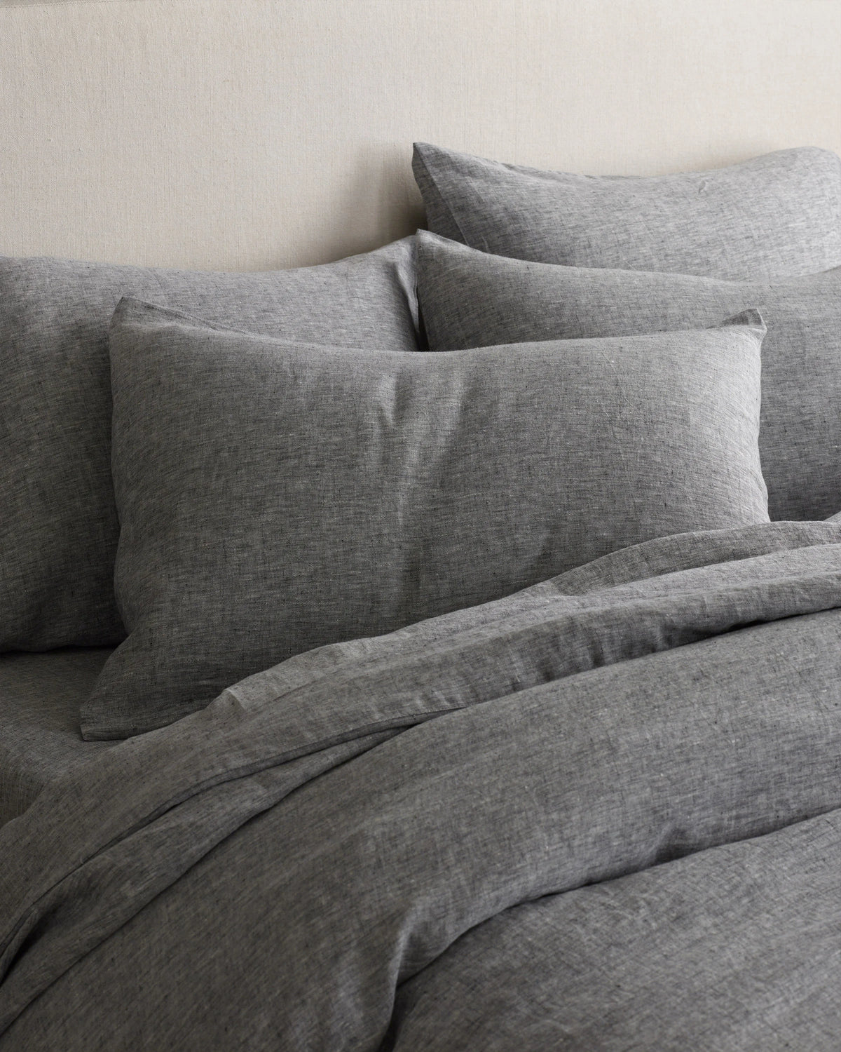 European Linen Chambray Duvet Cover Set - Twin / Natural