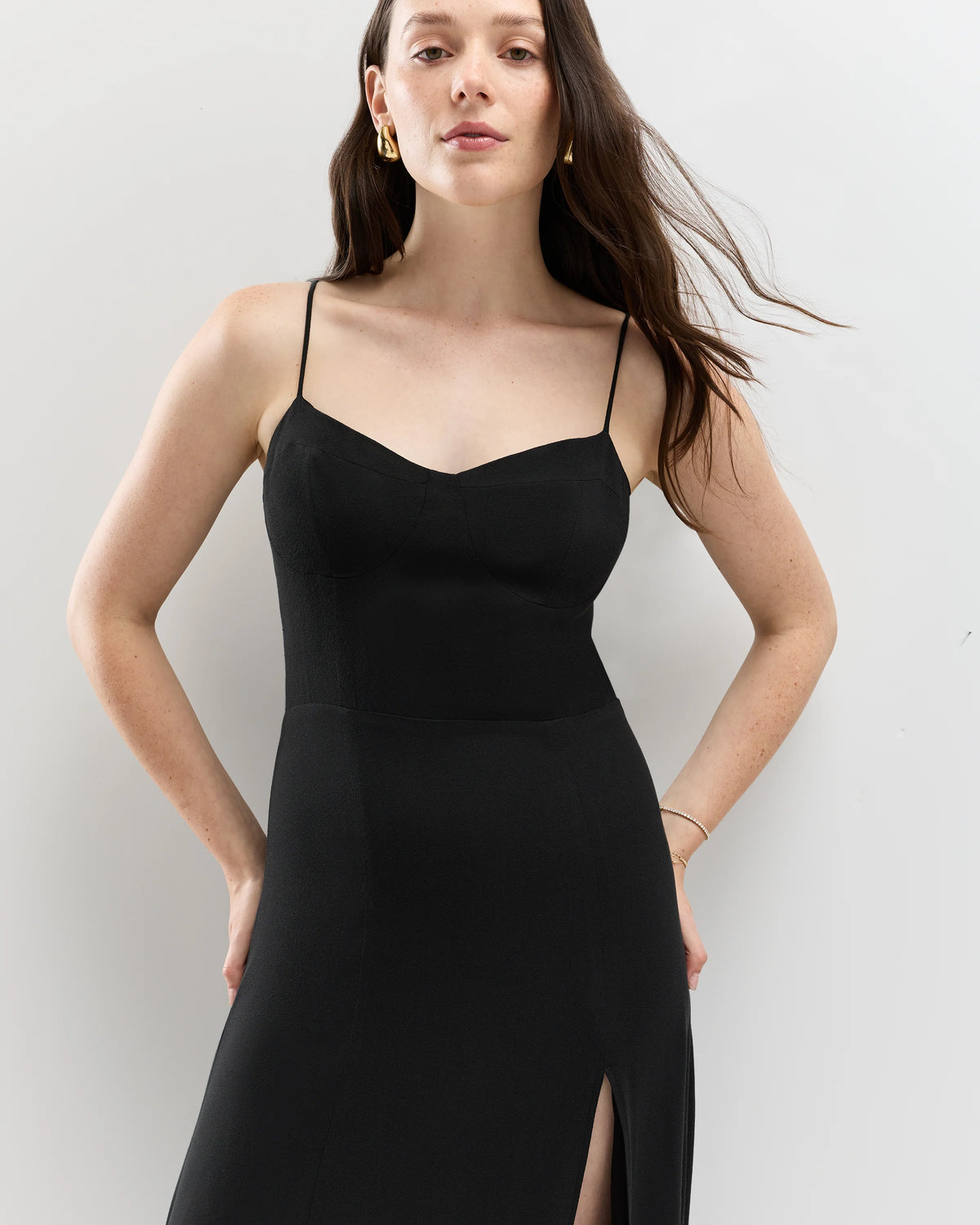 Lightweight Crepe Sweetheart Midi Dress - XS / Maroon