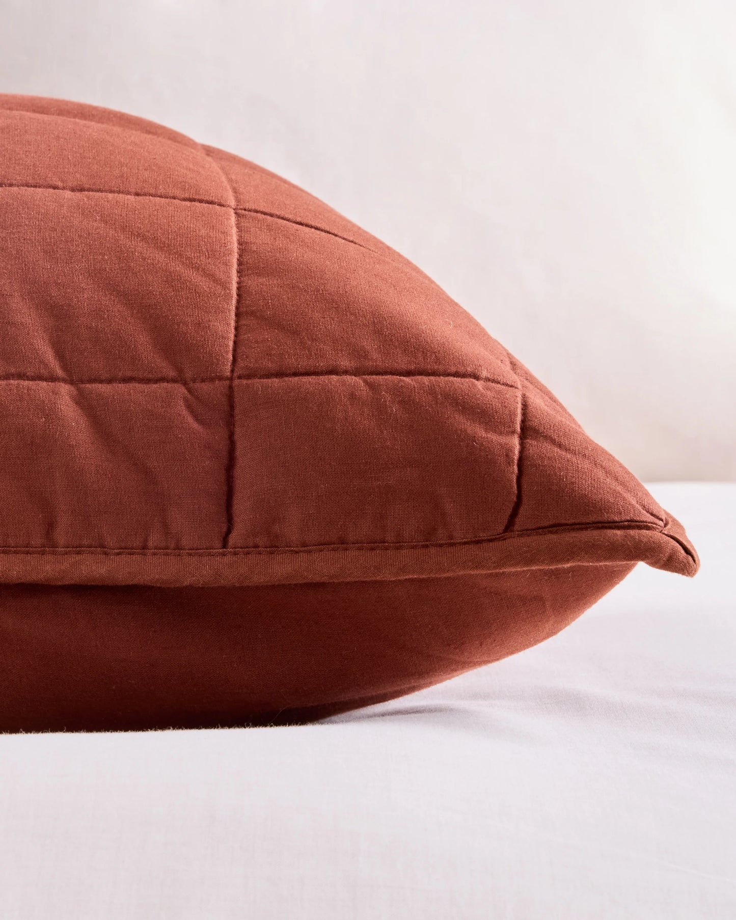European Linen Box Quilted Euro Sham - Euro / Navy
