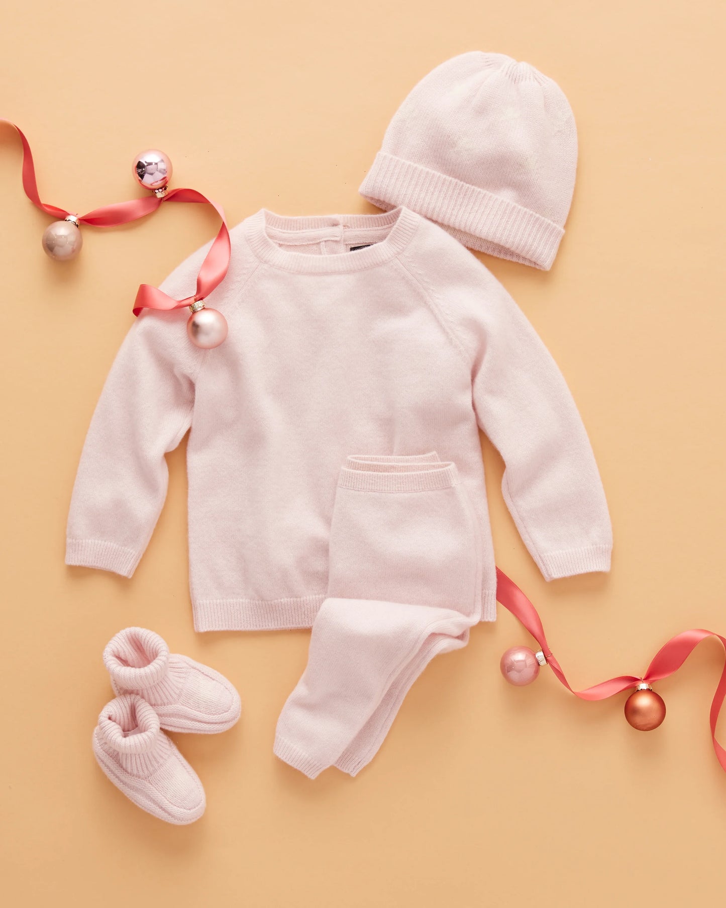 Washable Cashmere Beanie & Bootie Set - 0-6M / Heather Grey
