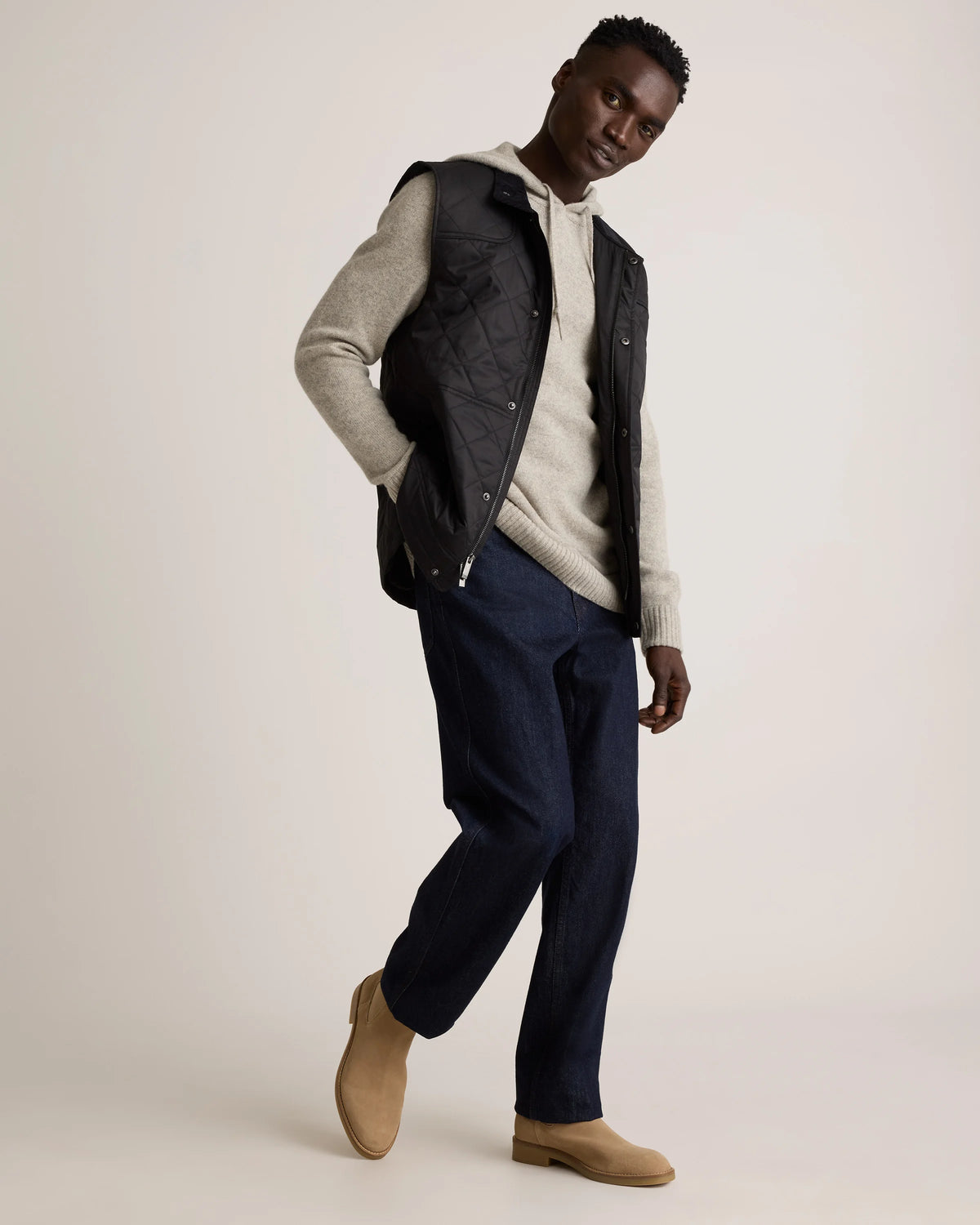 Featherless Quilted Vest - S / Black