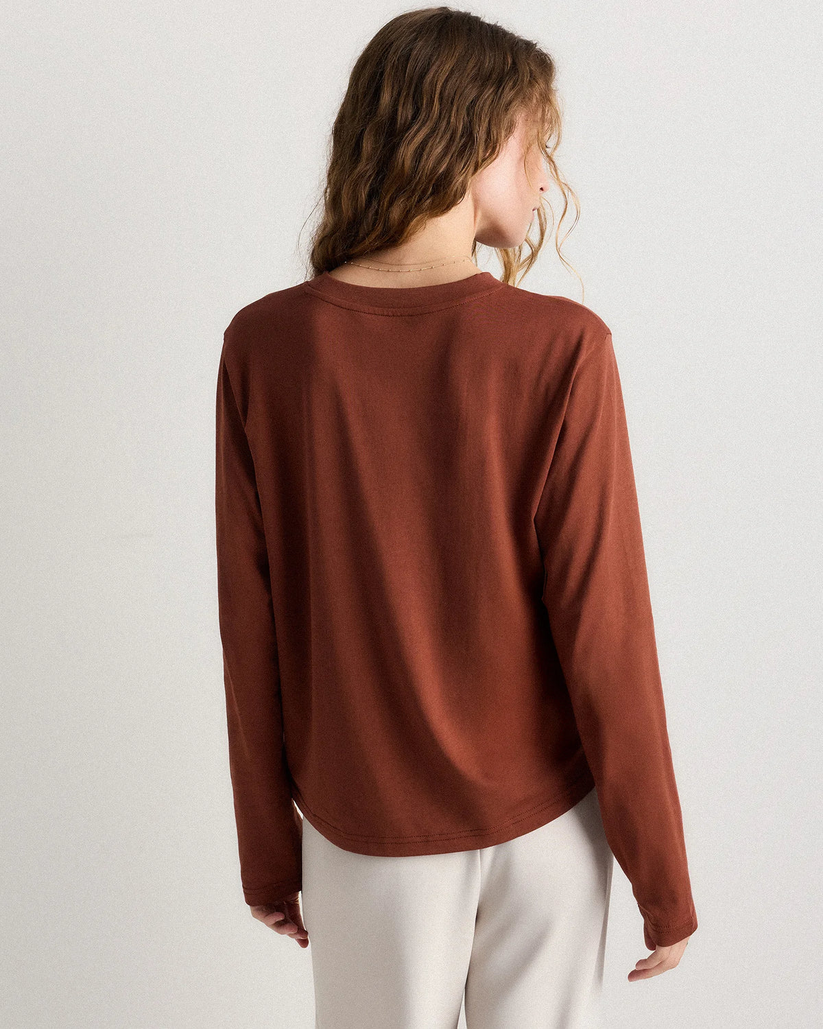 Cotton Modal Relaxed Long Sleeve Tee - XS / Black