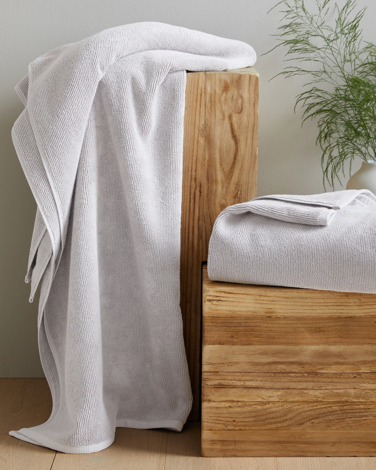 Turkish Ribbed Quick Dry Bath Sheet (Set of 2) - One Size / Mineral