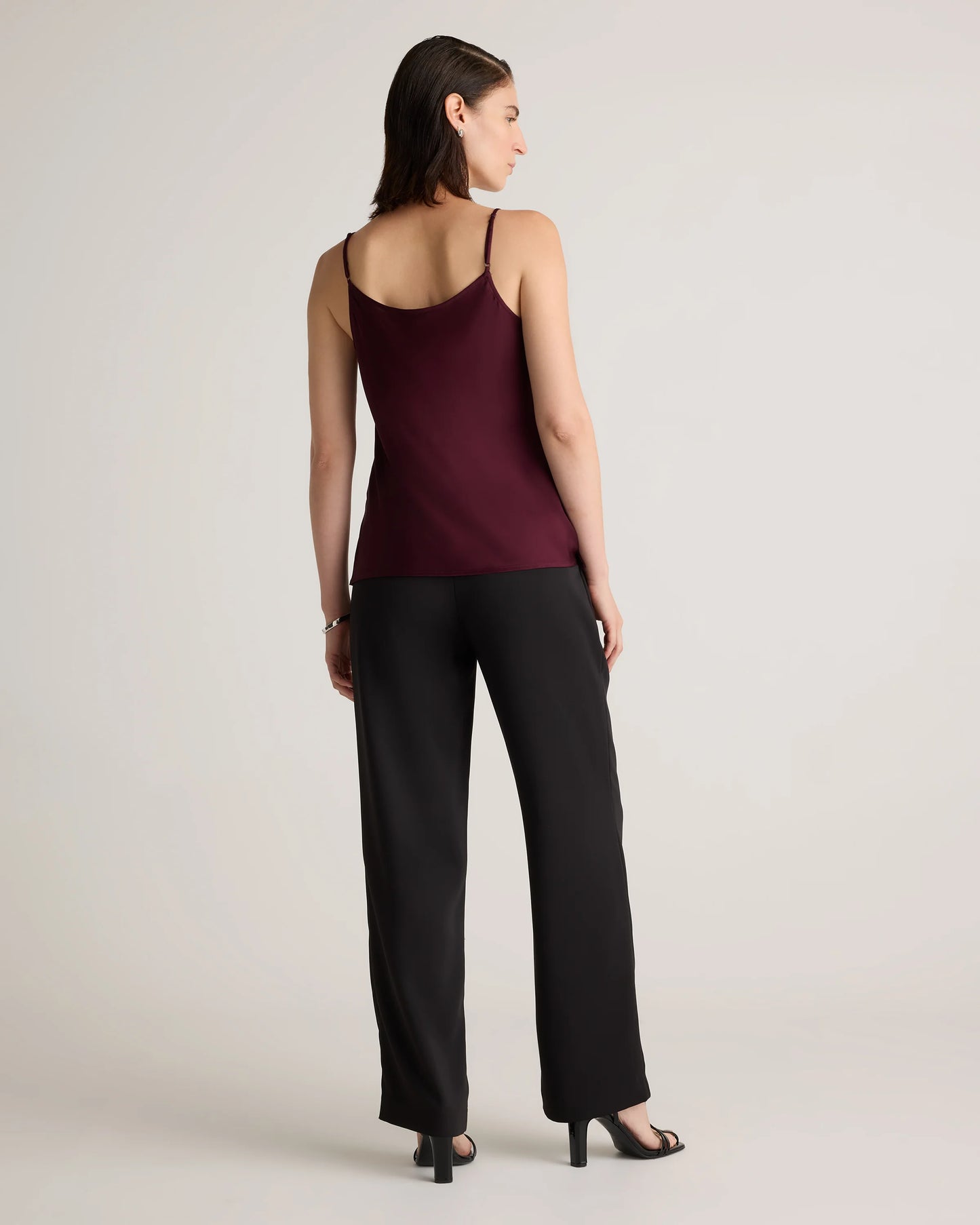 Washable Stretch Silk Cowl Neck Cami - XS / Wine Tasting Red