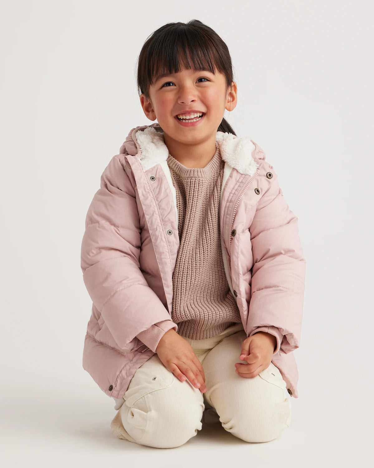 Heavyweight Down Puffer Coat - 2T / Pale Mauve