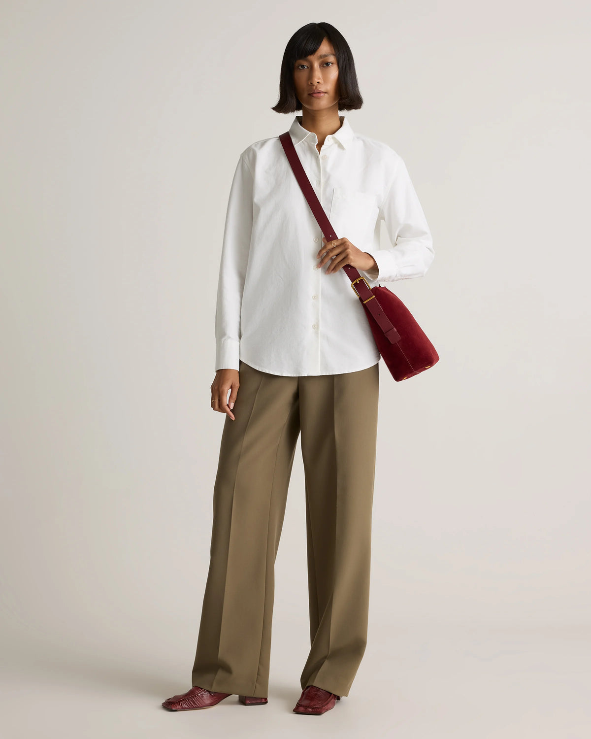 Italian Suede Bucket Crossbody - One Size / Sand