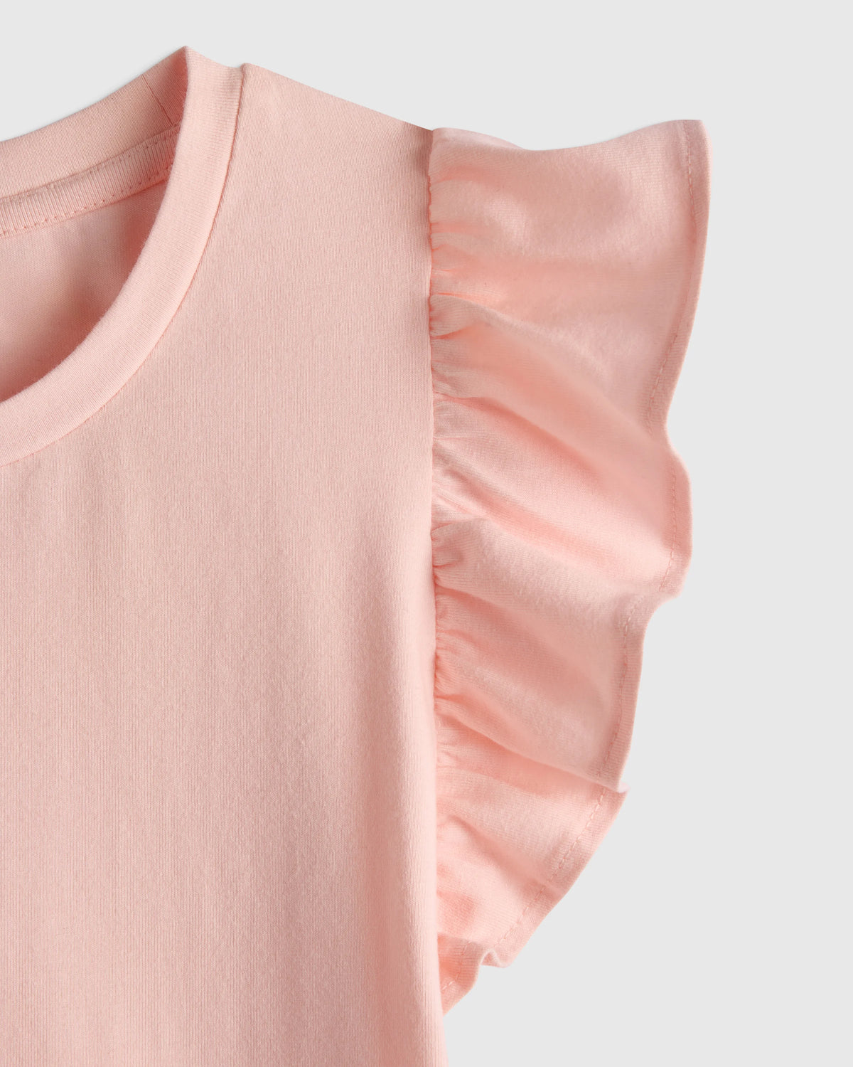 Ruffle Sleeve Organic Cotton Top - 3T / Pink