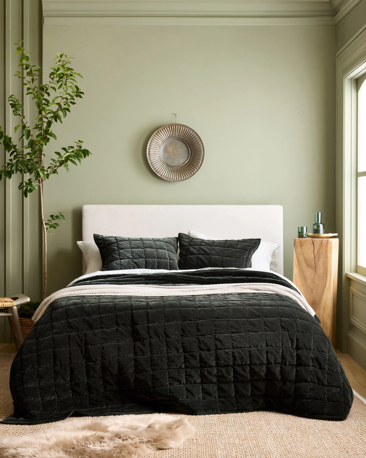 Cotton Velvet Box Quilt - Full/Queen / Terracotta