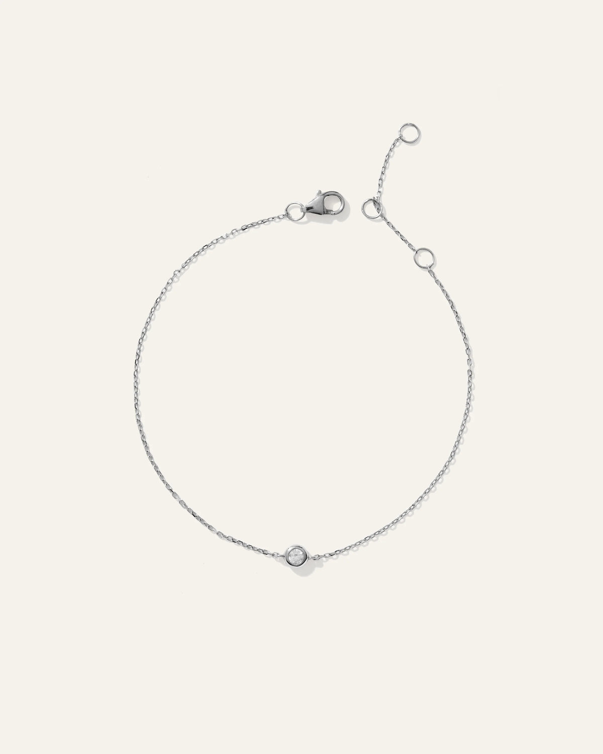 14K Gold Diamond Solitaire Bezel Bracelet - One Size / Yellow Gold