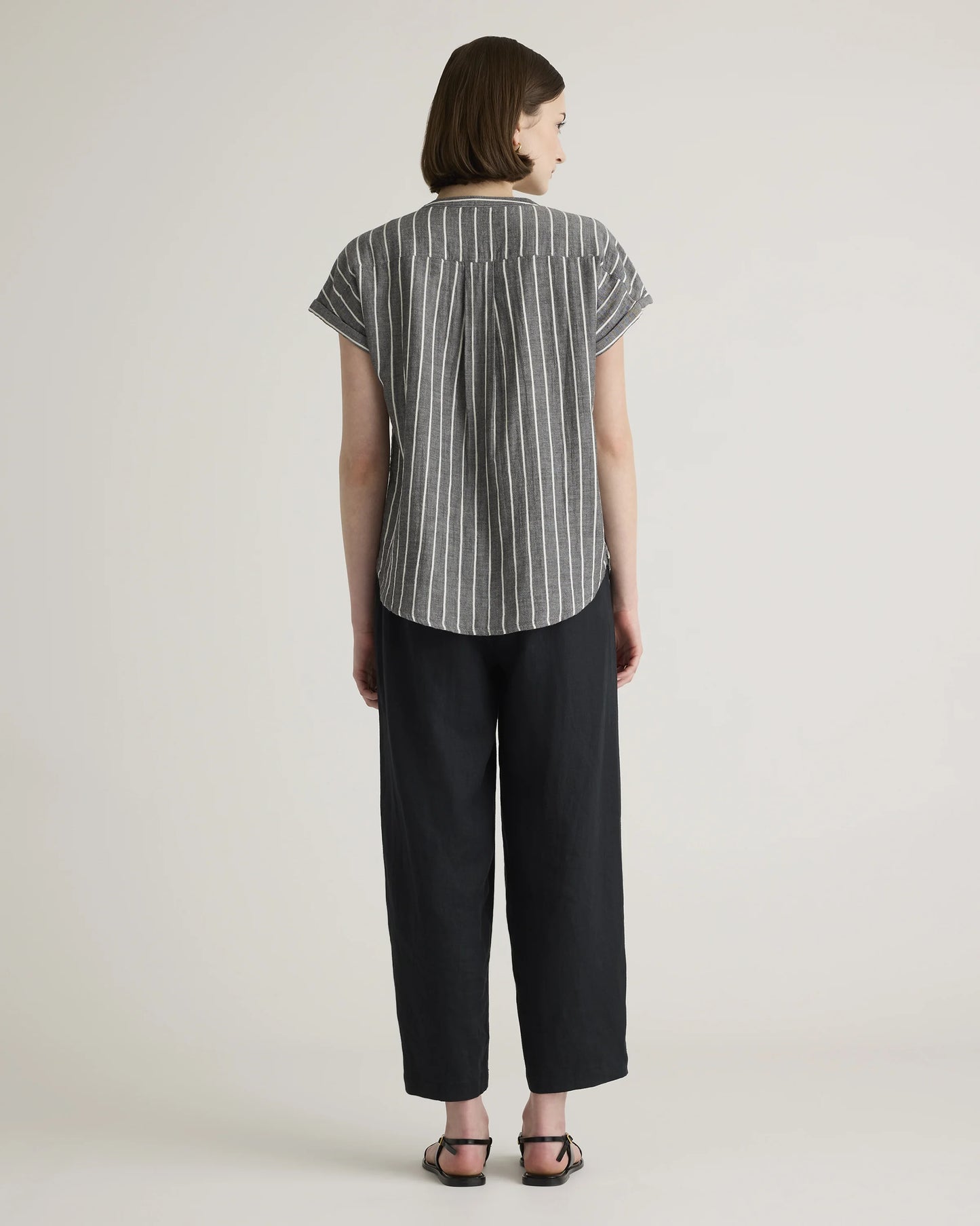 100% Organic Cotton Gauze Roll Sleeve Shirt - XS / Spiced Orange