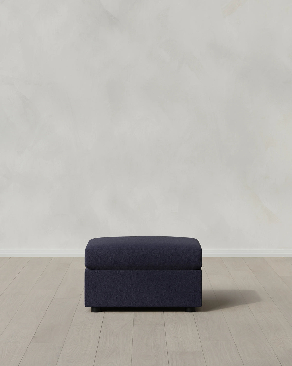 Brennan Ottoman in Performance Basketweave - One Size / Flax