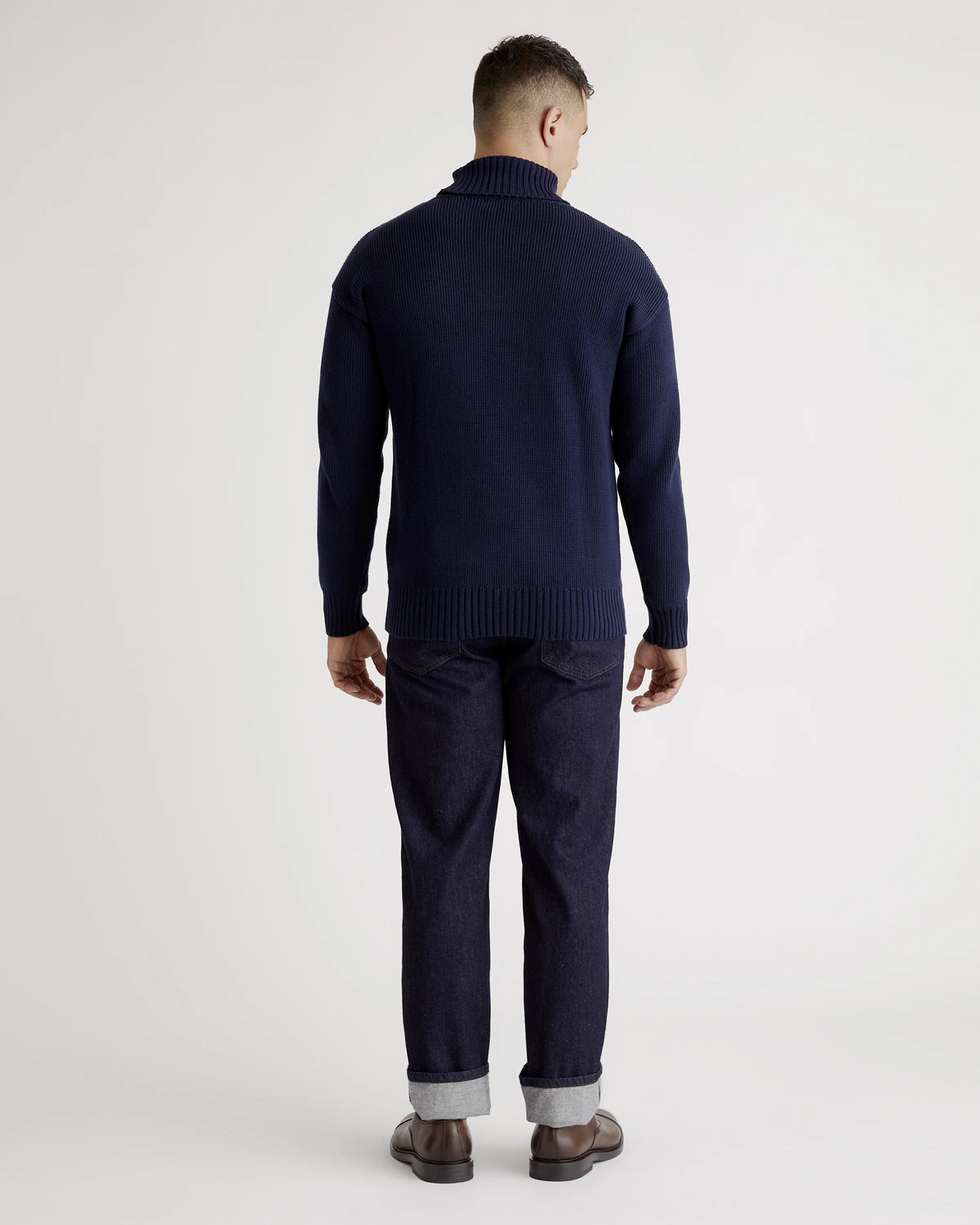 100% Organic Cotton Turtleneck Sweater - S / Charcoal