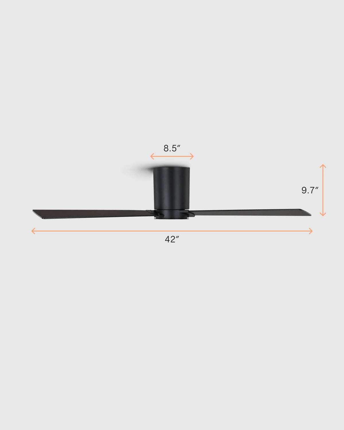 Simple Metal Hugger LED Ceiling Fan - 42" / White