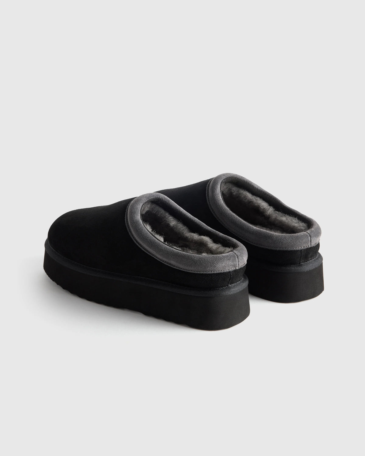 Australian Shearling Platform Clog Slipper - 5 / Pecan
