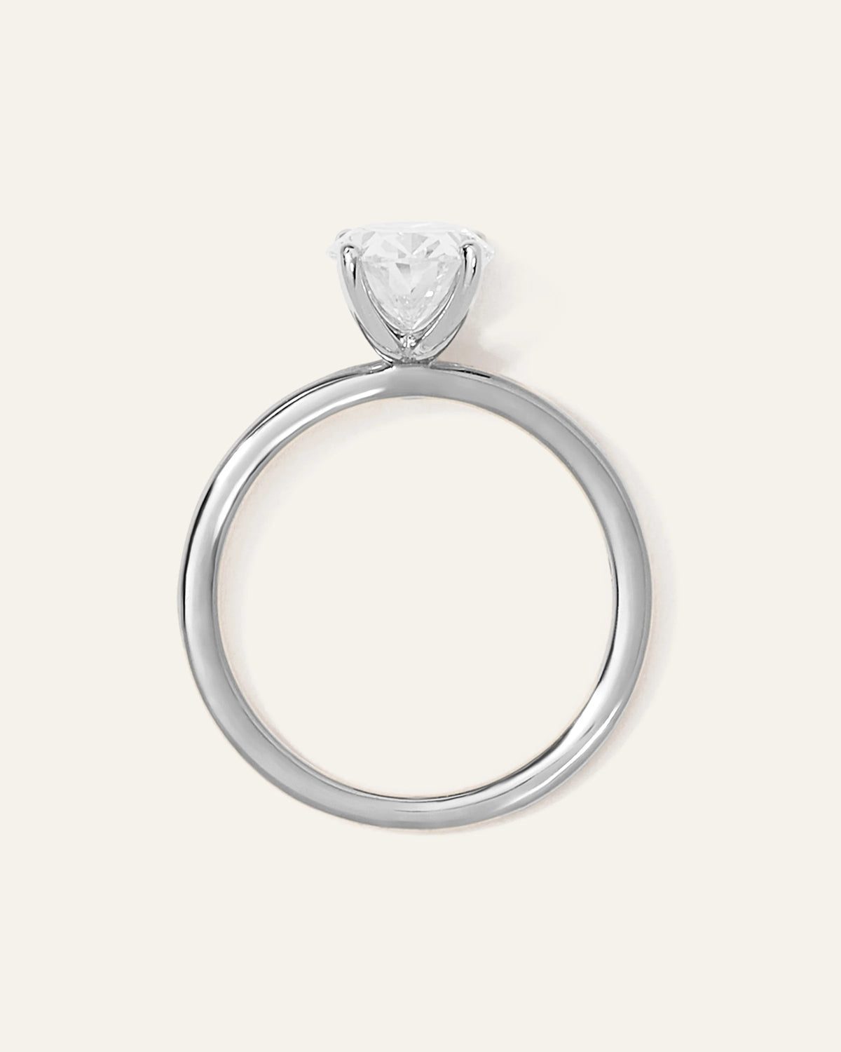 Lab Grown Diamond Oval Petite Classic Engagement Ring - 2ct - 4 / Yellow Gold