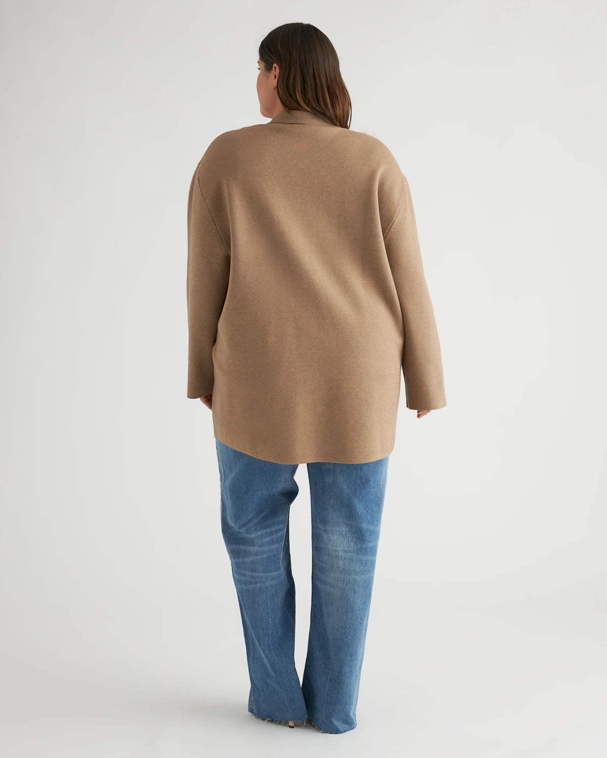 Eco-Knit Milano Stitch Oversized Shirt Jacket - XS / Heather Grey