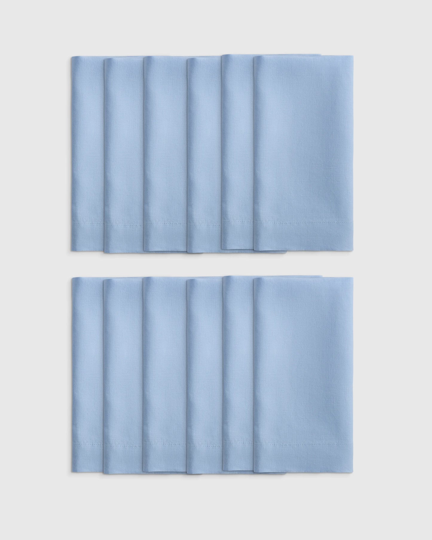 European Linen Wide-Hem Napkins (Set of 12) - One Size / Willowleaf Gingham