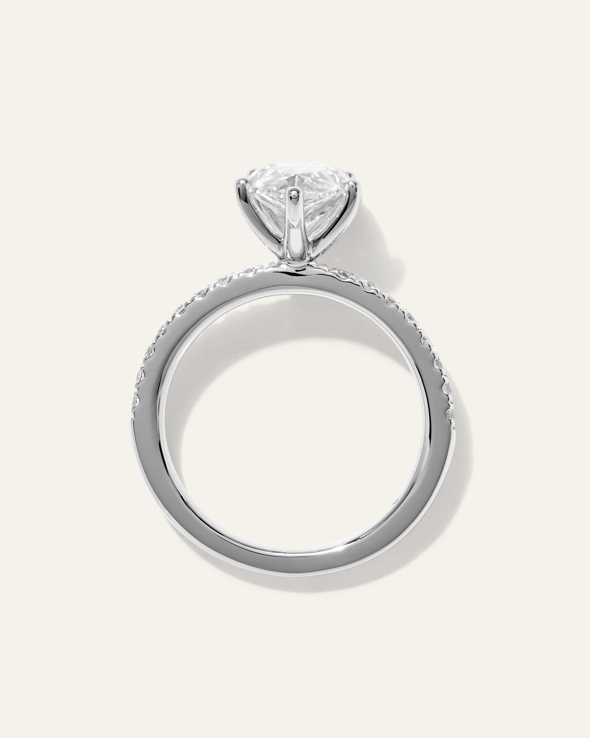 Lab Grown Diamond Pear Petite Pave Engagement Ring - 2.5ct - 4 / Yellow Gold