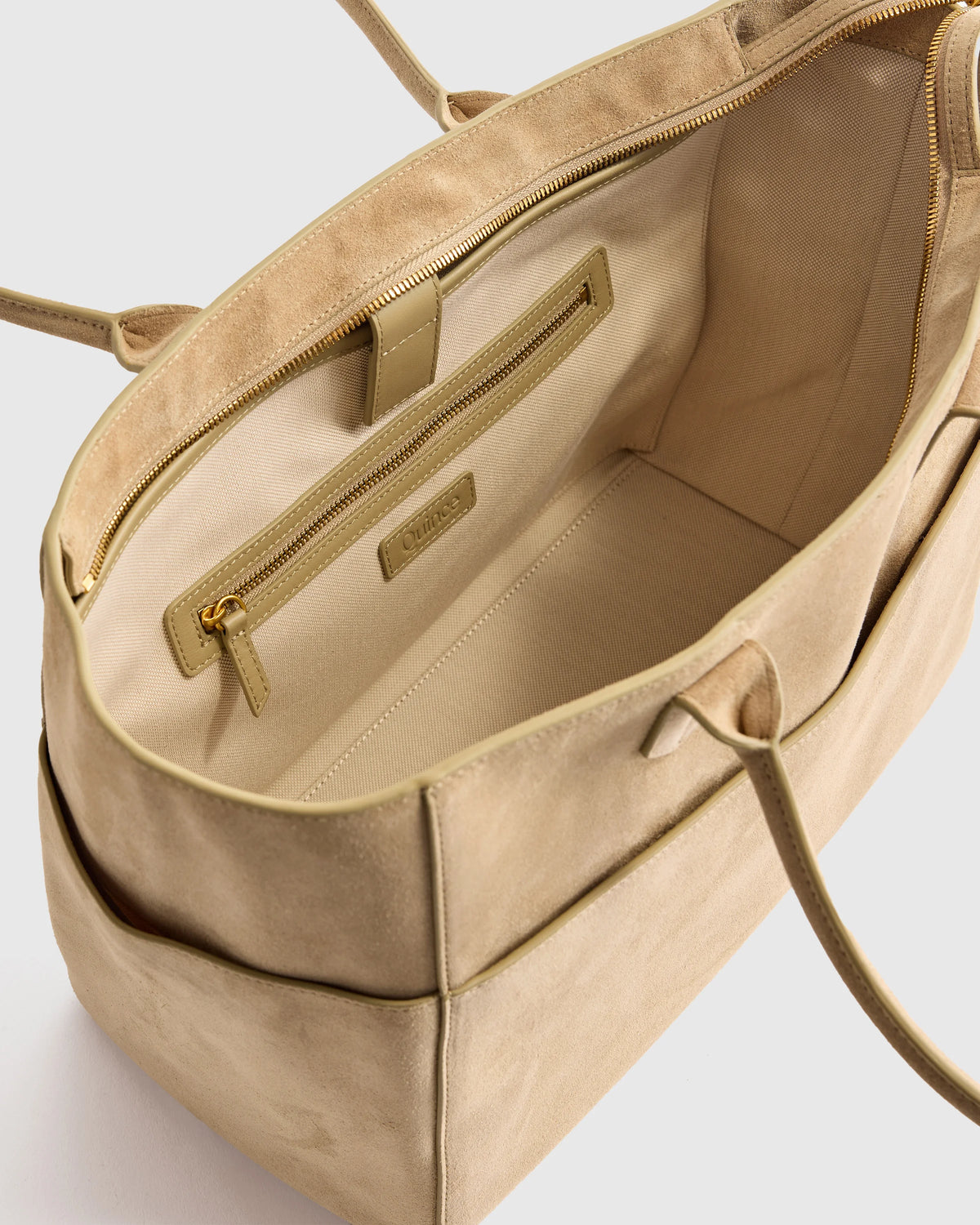 Hudson Suede Tote - One Size / Chocolate Brown