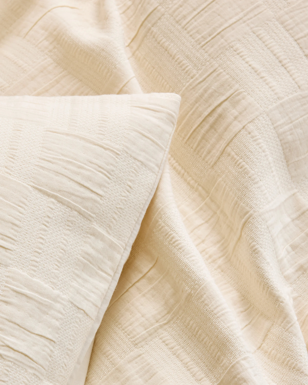 Checkered Matelasse Sham Set - Standard / Undyed