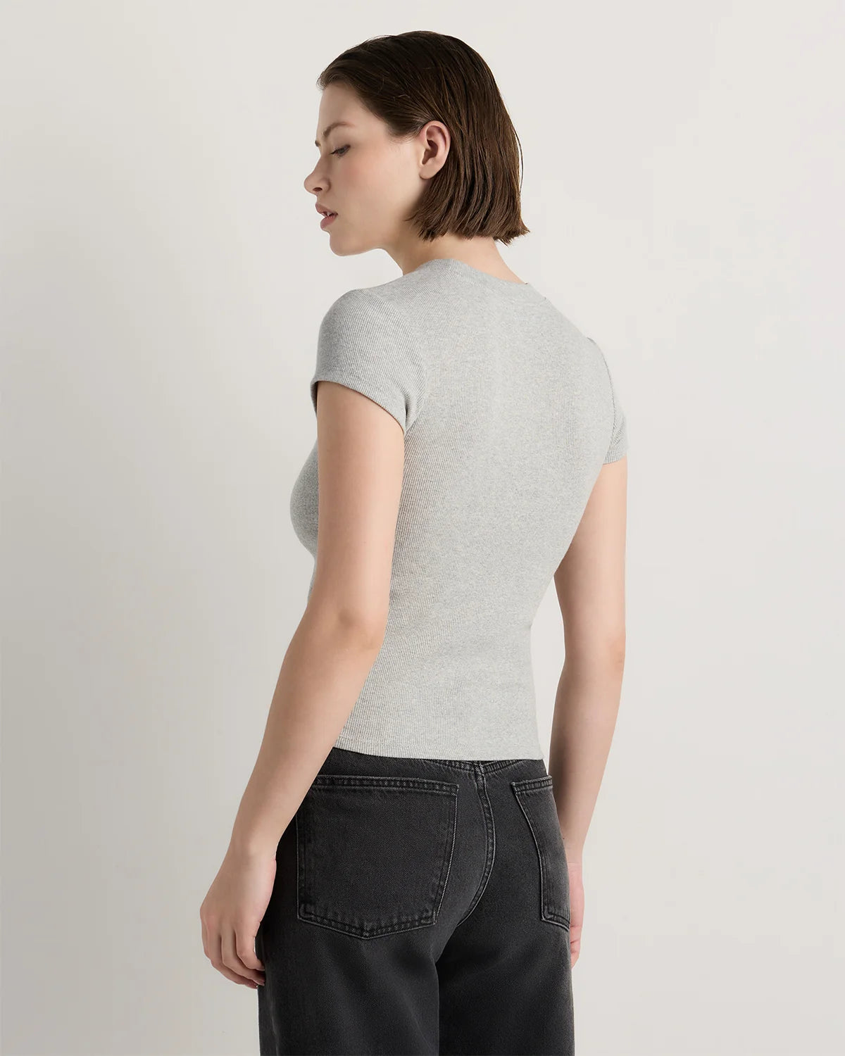 Organic Cotton Micro-Rib Crewneck Tee (3-Pack) - XS / Black