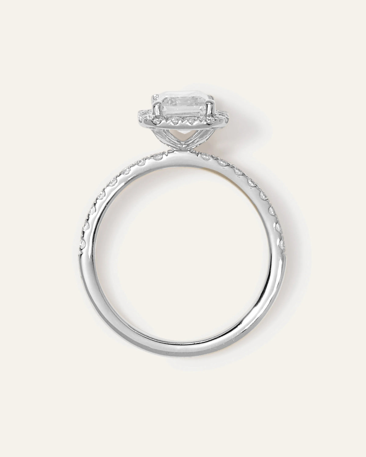 Lab Grown Diamond Emerald Halo Pave Engagement Ring - 2ct - 4 / Yellow Gold