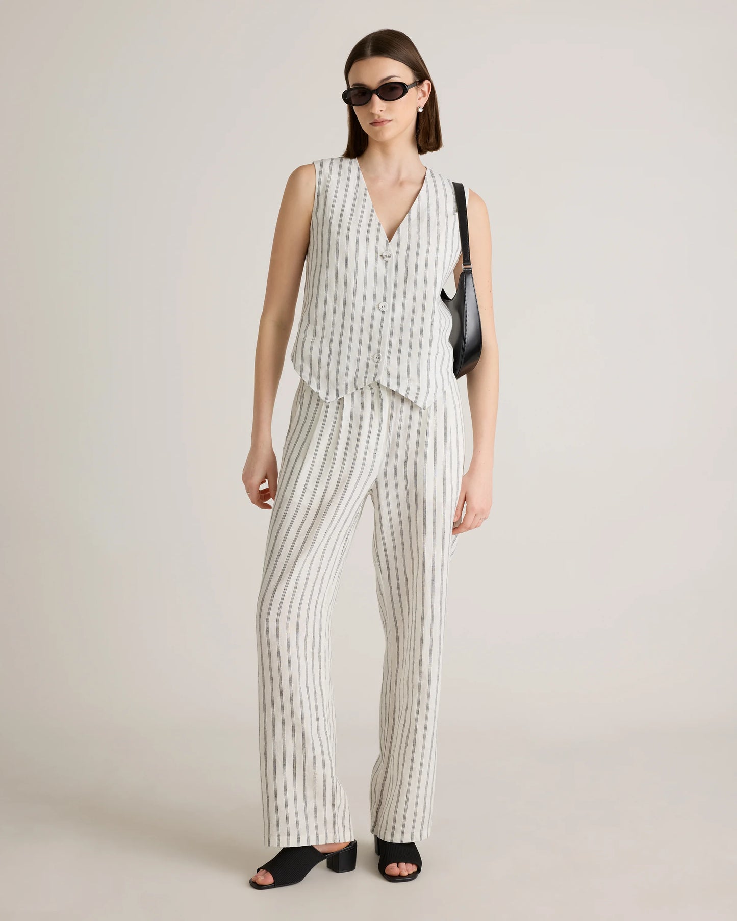 100% European Linen Pleated Trouser - 0 / Bayberry Olive