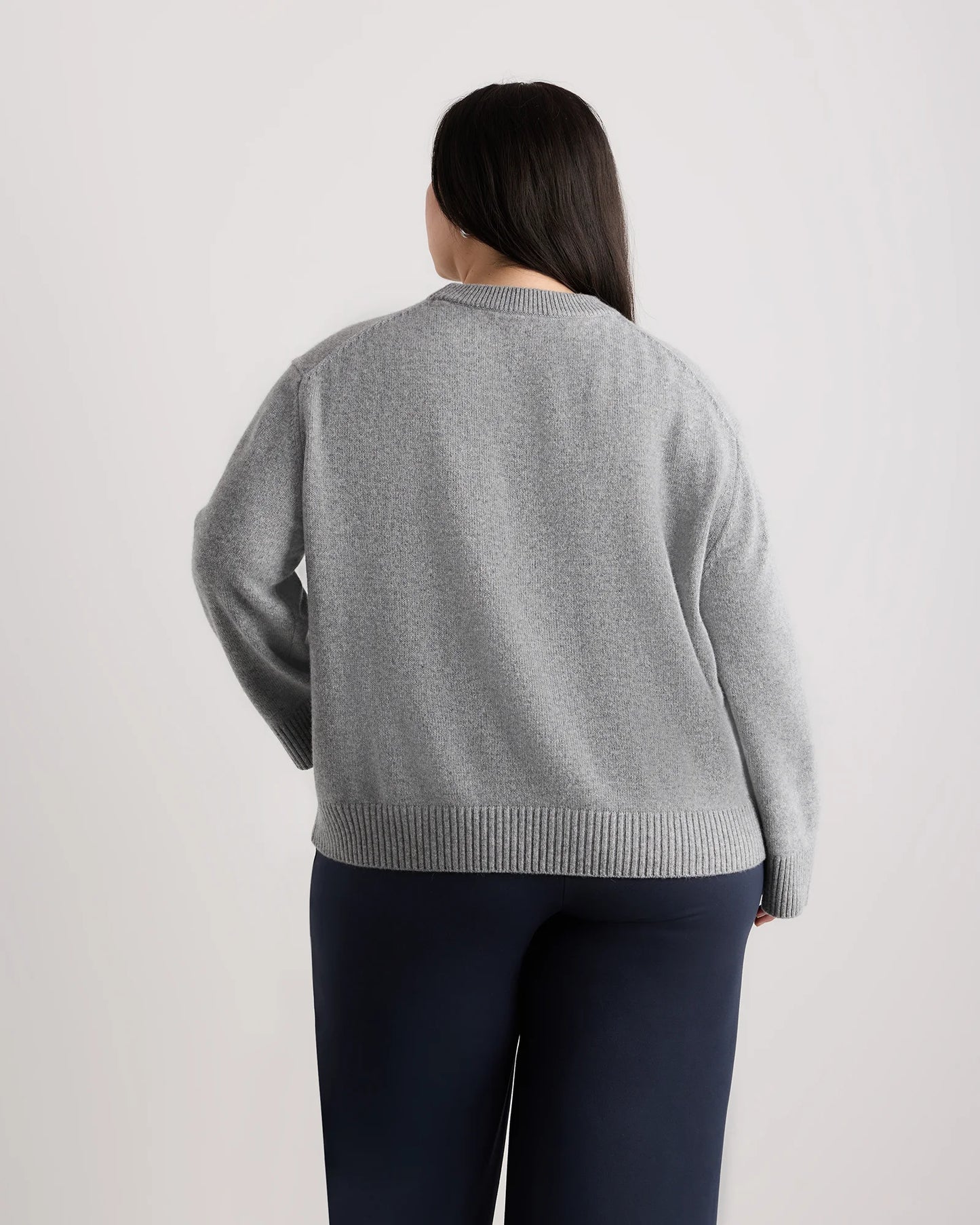 Mongolian Cashmere Oversized Crewneck Sweater - 1X / Oatmeal