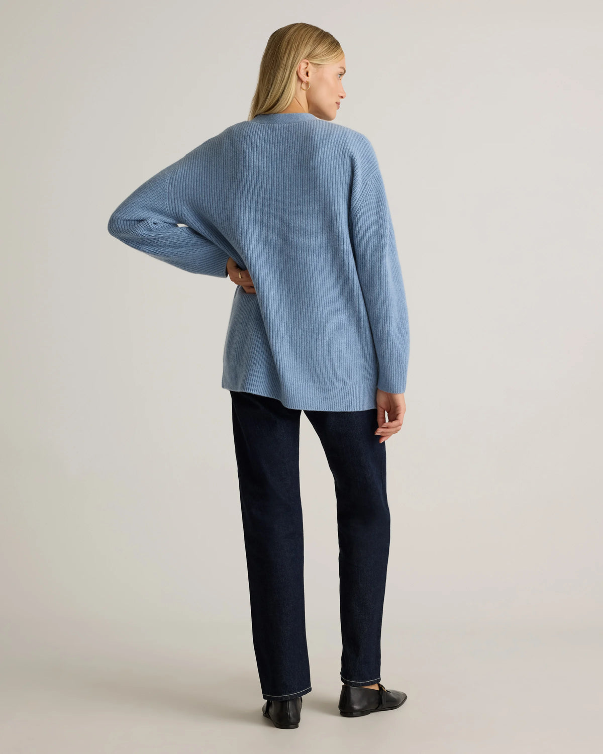 Mongolian Cashmere Oversized Boyfriend Cardigan Sweater - XS / Brown