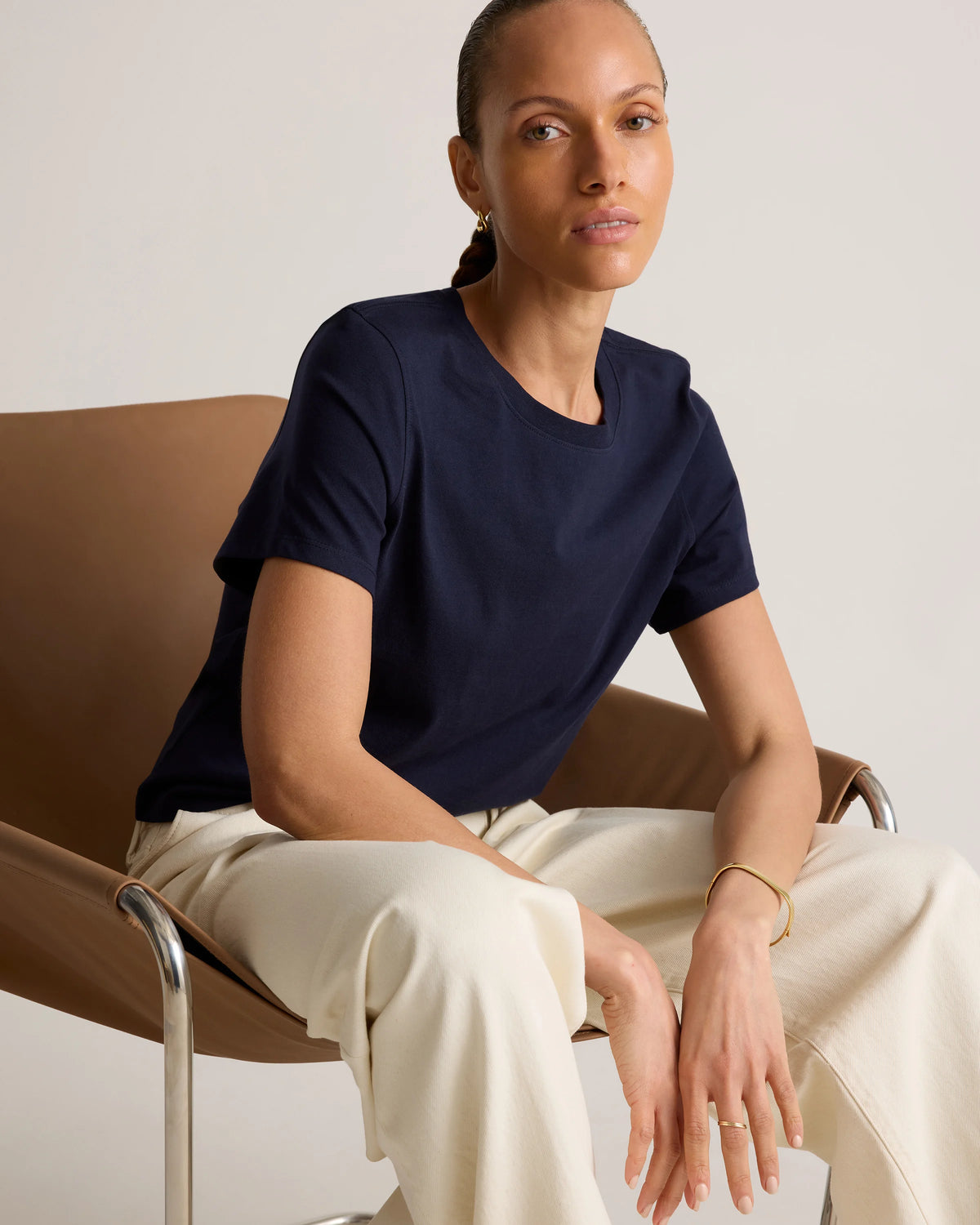 100% Organic Cotton Boxy Crewneck Tee (3-Pack) - XS / Deep Navy