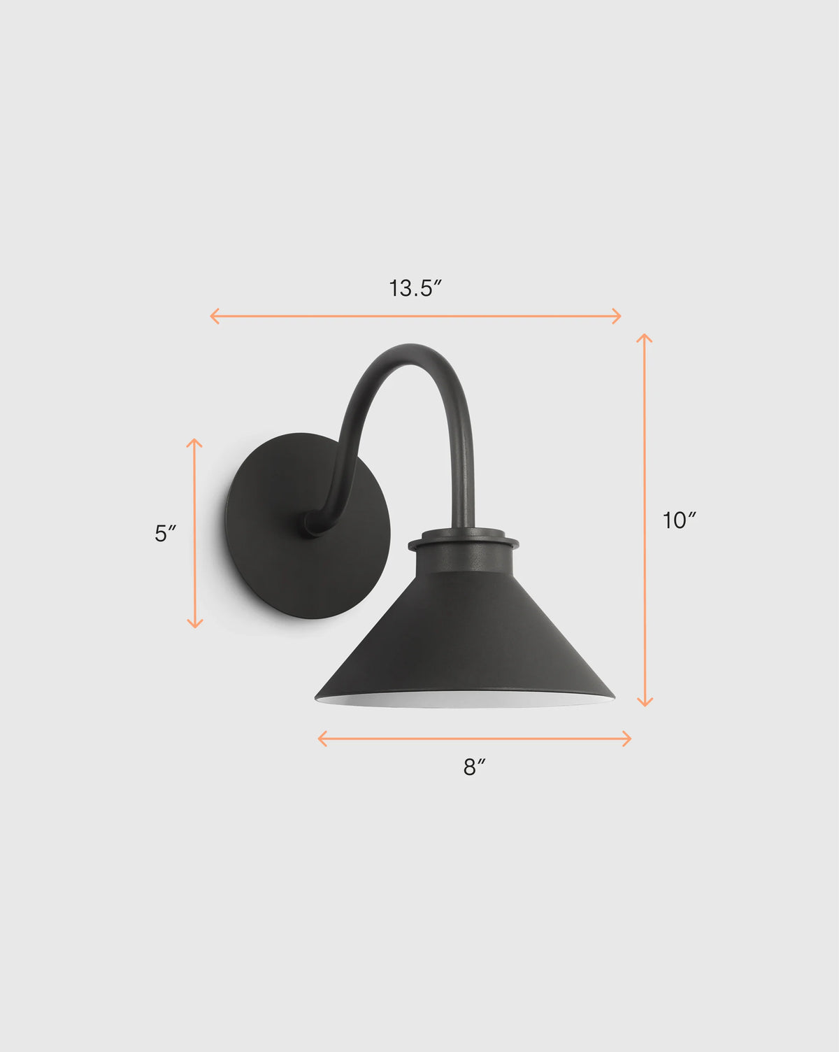 Contemporary Steel Indoor/Outdoor Barn Sconce - Small / Black