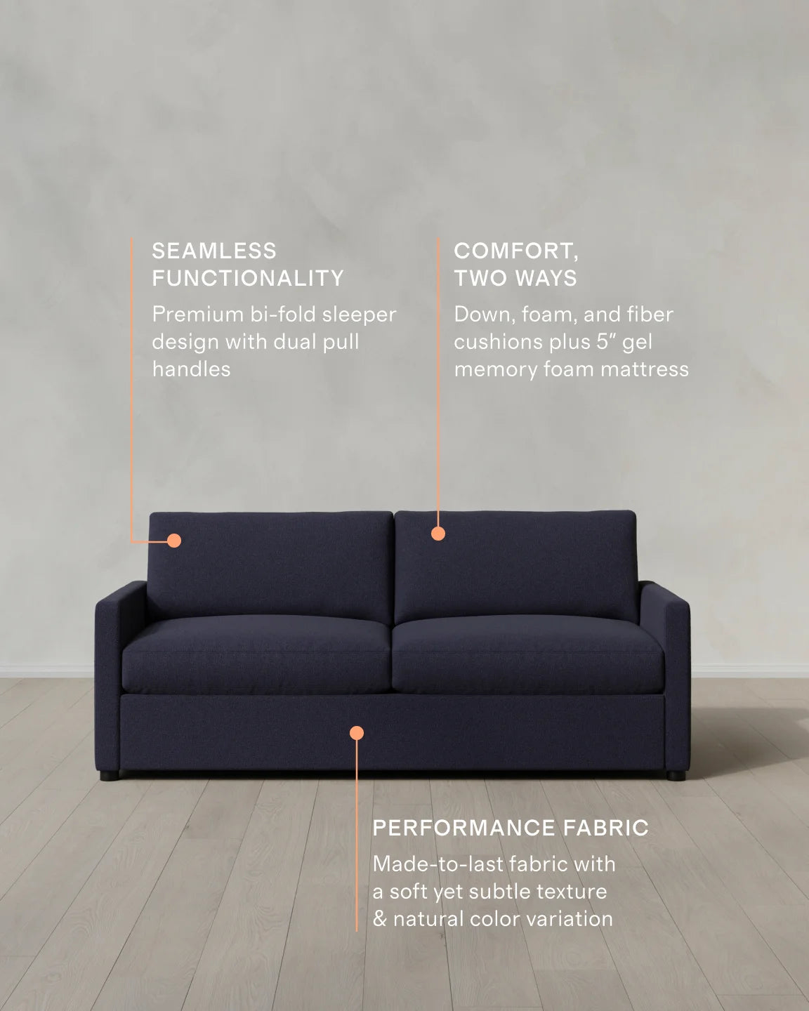 Brennan Sleeper Sofa in Performance Basketweave - Queen / Flax