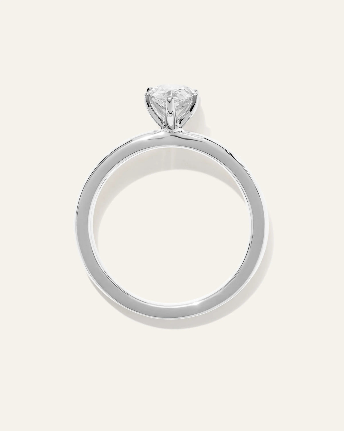 Lab Grown Diamond Pear Comfort Fit Engagement Ring - 1ct - 4 / Yellow Gold