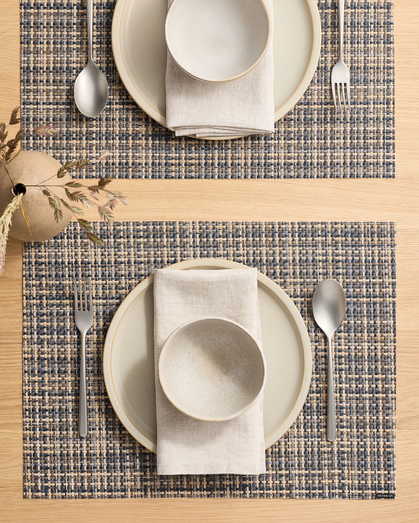 Basketweave Easy-Care Rectangular Placemat, Set of 4 by Chilewich - One Size / Celadon