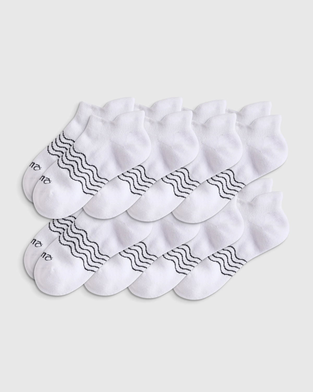 Kids Organic Cotton Ankle Socks 8-Pack - S / Blue/White Multi