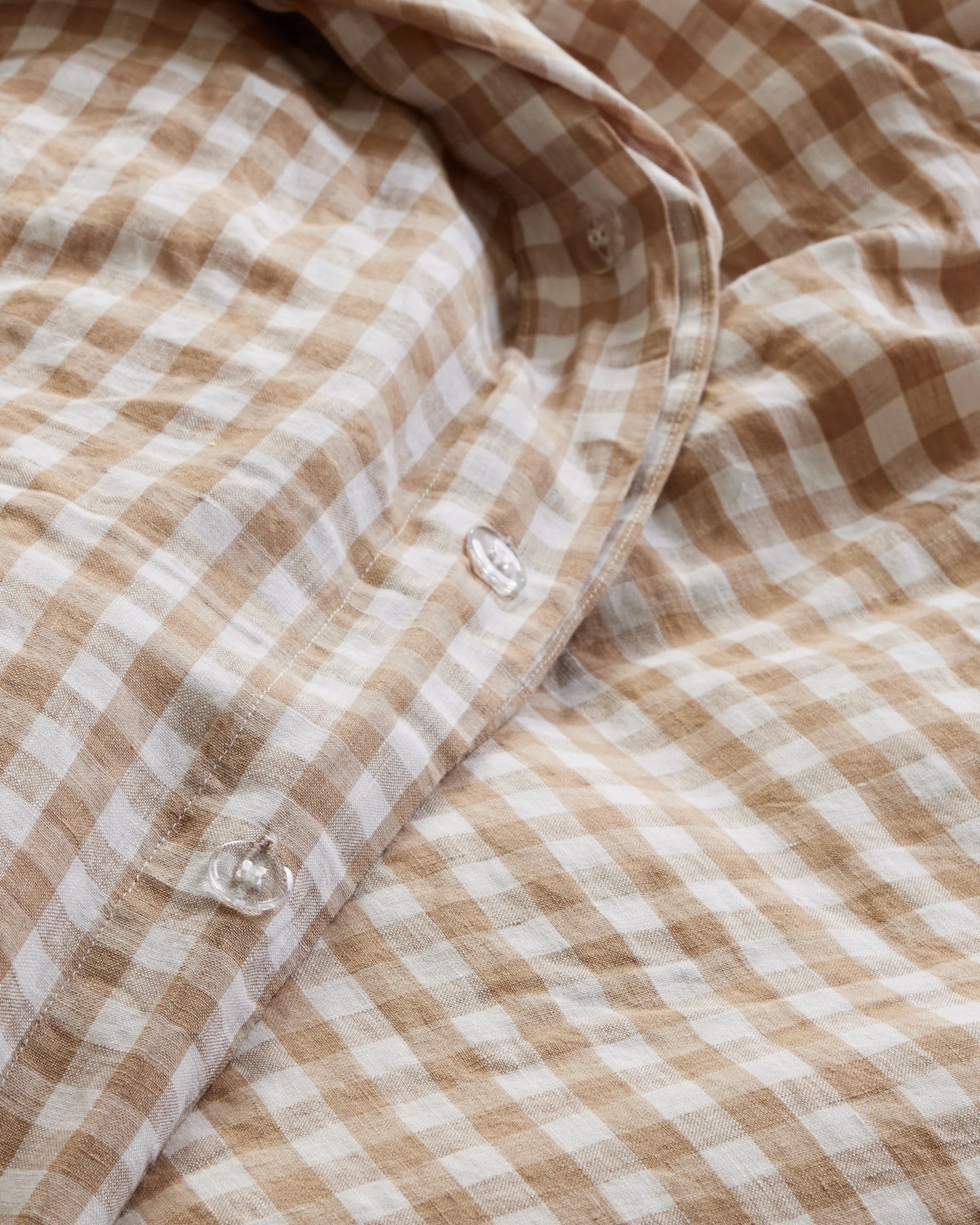 European Linen Gingham Duvet Cover - Twin / Blue Fog