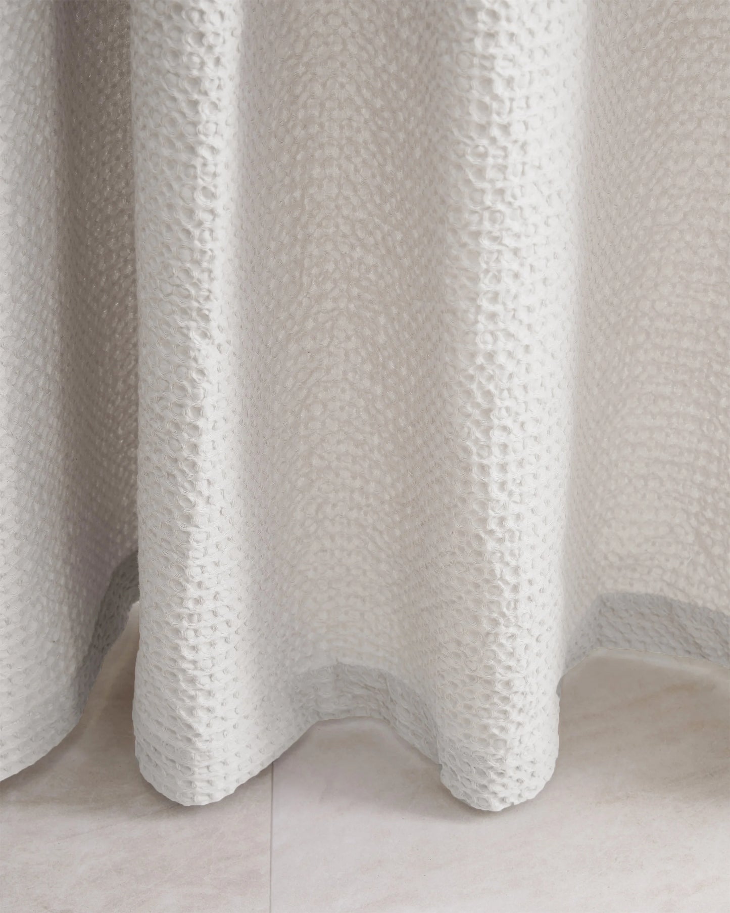 Organic Luxe Waffle Shower Curtain - One Size / White