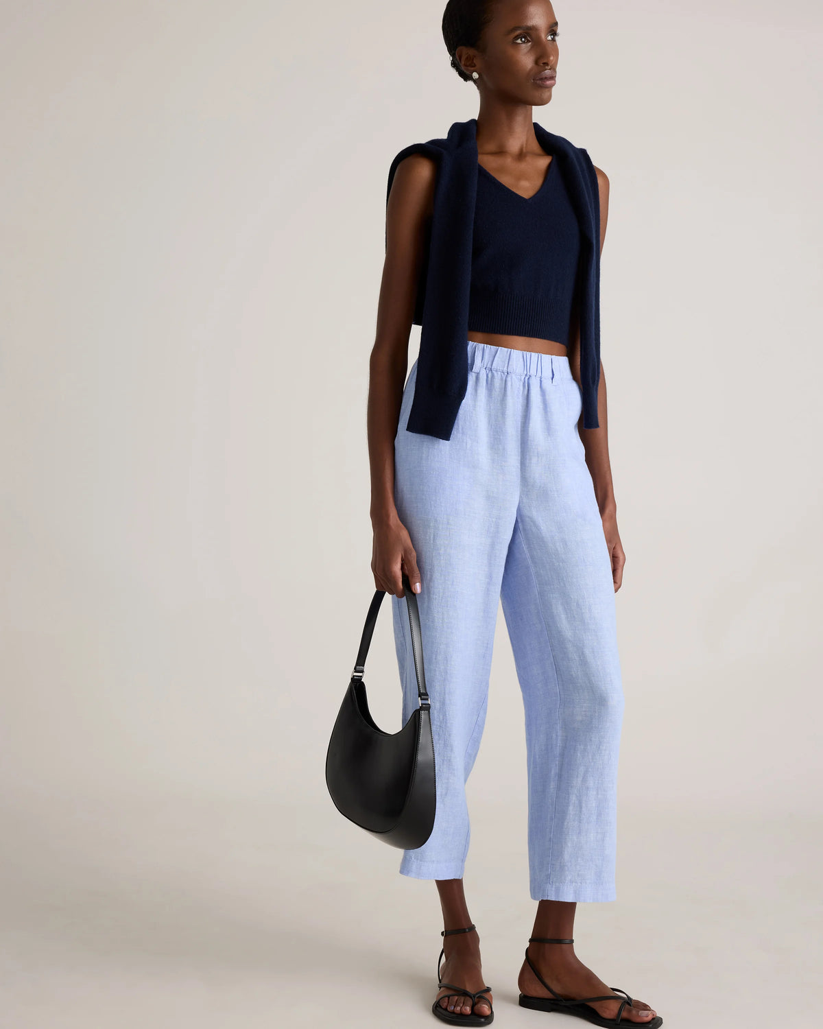 100% European Linen Pants - XS / White