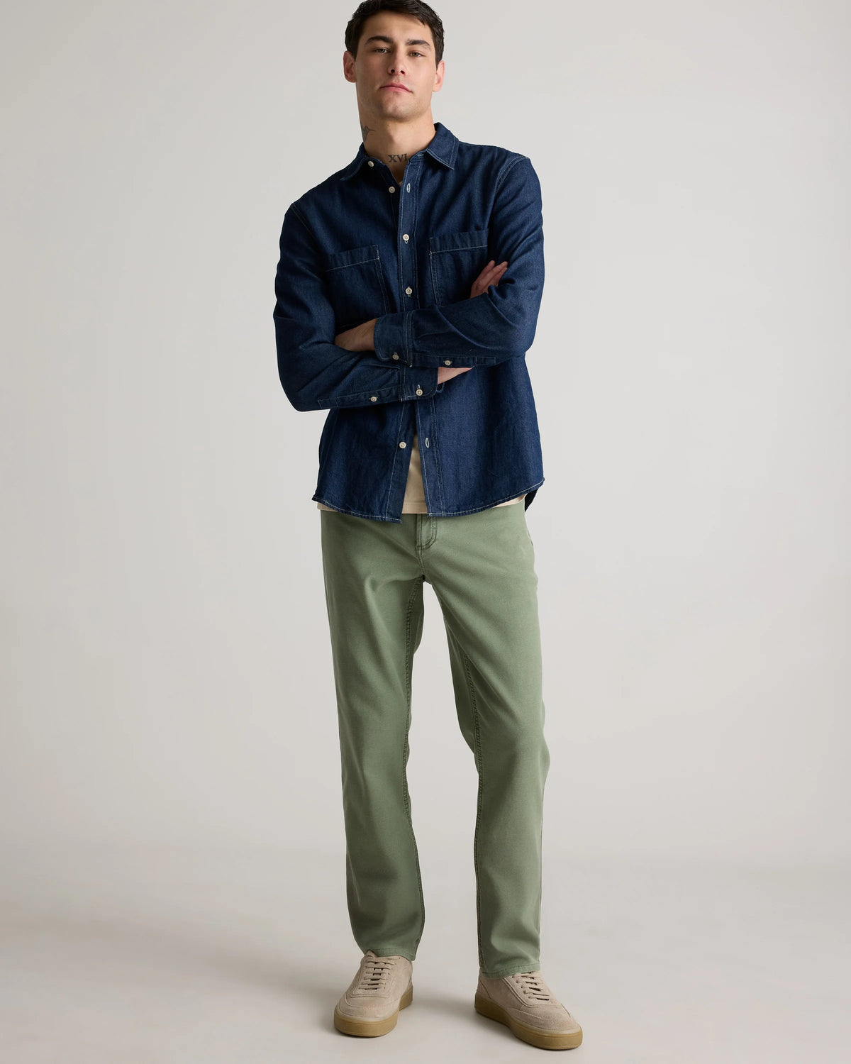 French Terry 5-Pocket Pants - Slim - 30X30 / Bayberry Olive