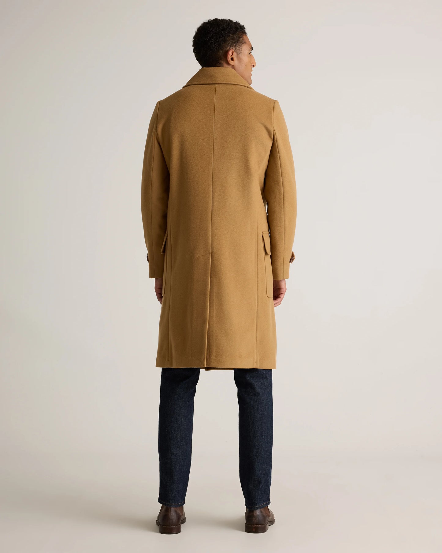 Italian Wool Double-Breasted Officer Topcoat - S / Heather Charcoal
