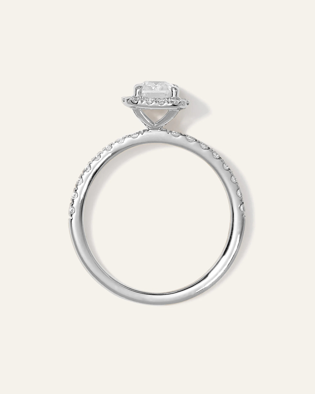Lab Grown Diamond Emerald Halo Pave Engagement Ring - 1ct - 4 / Yellow Gold