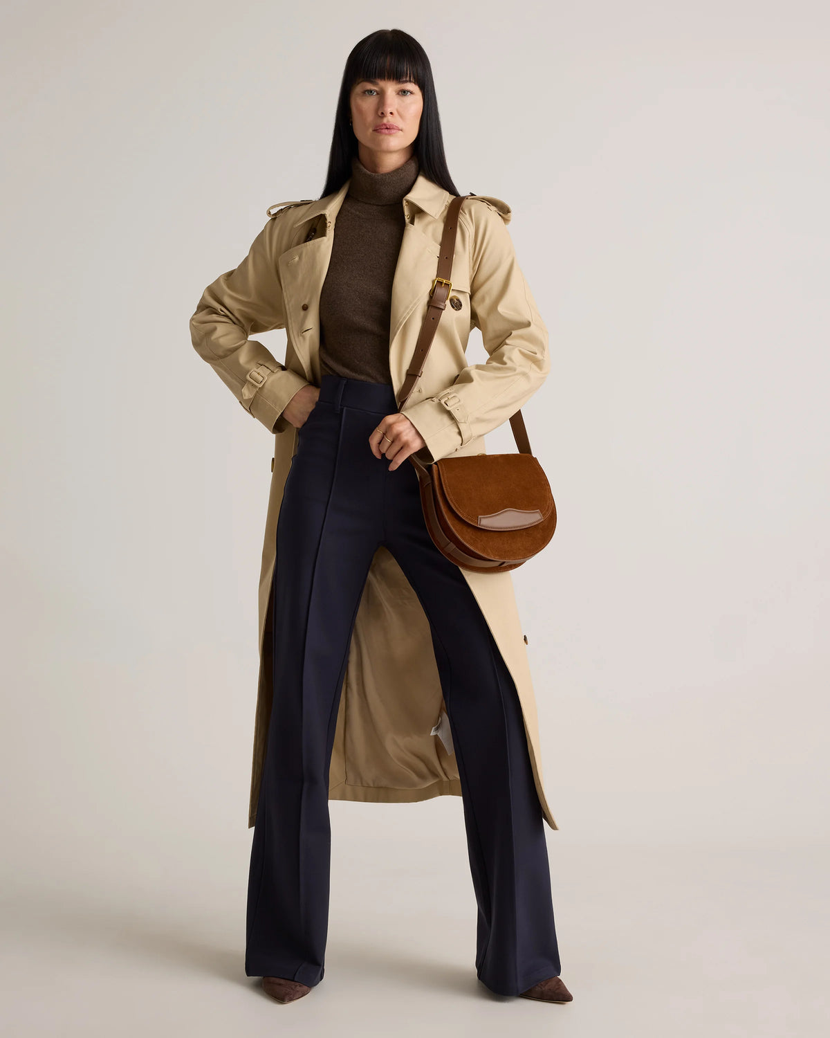 Ultra-Stretch Ponte Flare Leg Pants - XS / Espresso