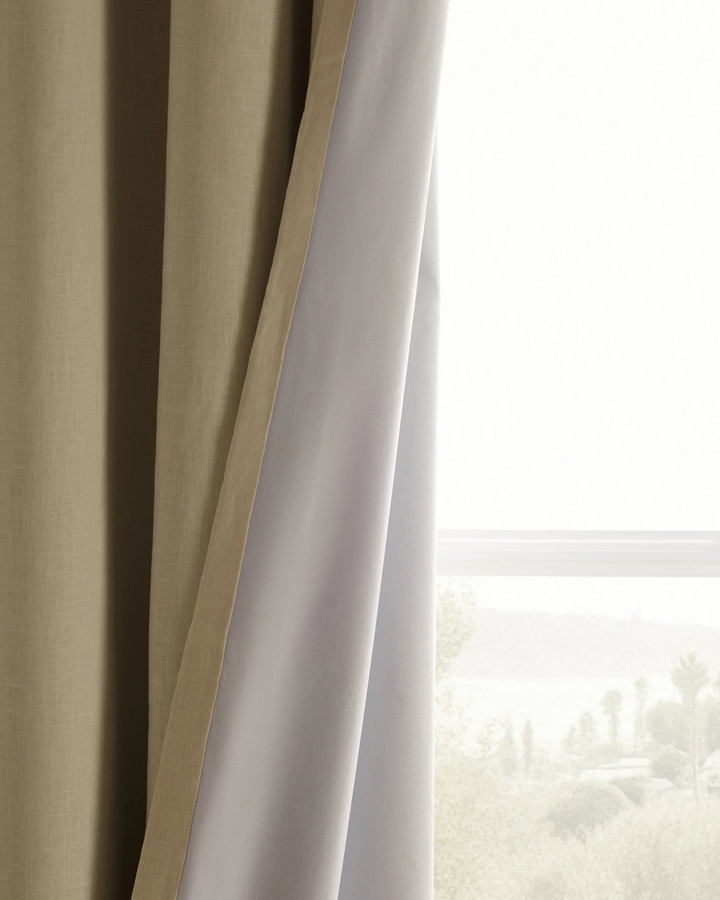 European Linen Grommet Room Darkening Curtain - Single Panel - 48x84 / White
